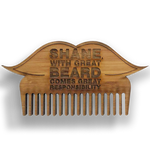 Beard Comb - Moustache - With great beard comes great responsibility