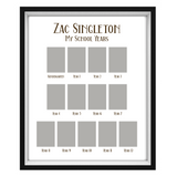 My school years short black frame portrait School photos School photo frames Wallet photos Back to school School School photography Primary school High school Daycare Preschool Photo frame School frame Personalised photo frame Kids gift Child gift Gifts for kids House decor Housewarming gift School supplies Timber photo frame Engraved frame School years