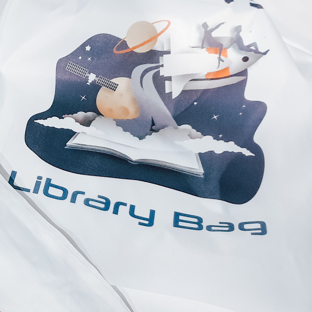 Drawstring Library Bag 4 Designs Black Orchid Designs