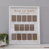 My school years short white frame portrait School photos School photo frames Wallet photos Back to school School School photography Primary school High school Daycare Preschool Photo frame School frame Personalised photo frame Kids gift Child gift Gifts for kids House decor Housewarming gift School supplies Timber photo frame Engraved frame School years