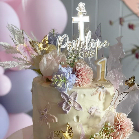 Cake Topper - Butterfly with Cross