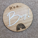 CLEARANCE - Double Sided Announcement Boy and Girl