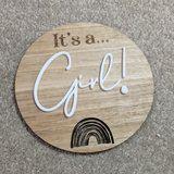 CLEARANCE - Double Sided Announcement Boy and Girl