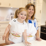 Kids Apron Full Length - Floral Rolling Pin Design