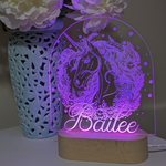 Night Light - Unicorn with Floral Wreath