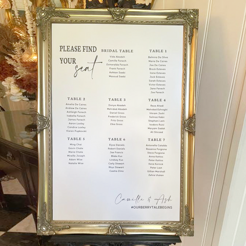 Wedding / Event Seating Chart - Please take a seat
