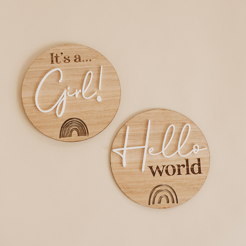Baby announcement, Hello world, Baby discs, Gender reveal, It's a girl, It's a boy, Hello world, New baby, Baby shower, Baby gift, Newborn baby, Baby shower gift, Gender reveal gift, Baby shower present, Baby present, Announcement plaque, Baby plaque, Gender plaque, Baby announcement plaque, Hospital discs, Hospital plaques, Rainbow baby, Rainbow newborn, 
