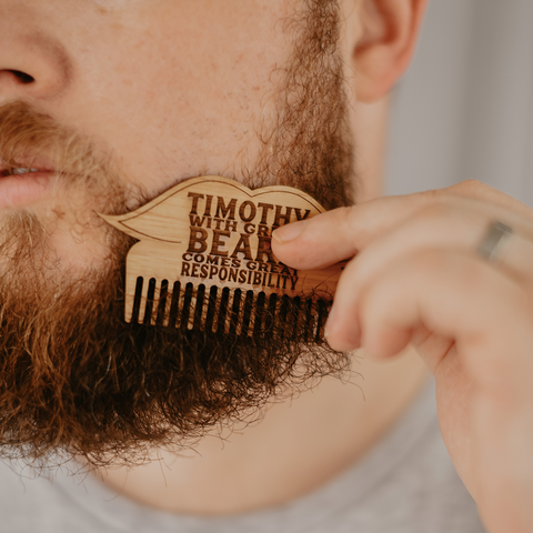 Beard Comb - Moustache - With great beard comes great responsibility