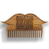 Beard Comb - Moustache - With great beard comes great responsibility