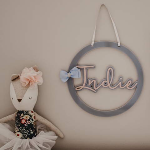 Hoop Name Plaque and Bow Holder
