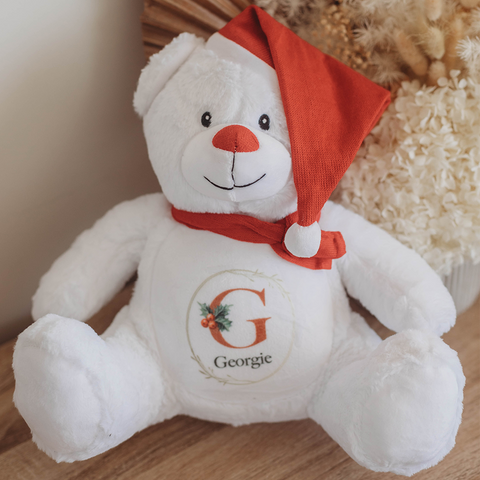 Christmas Plush - Holly Monogram