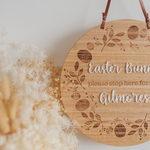 Easter Bunny Please Stop Here Sign - Wreath Design