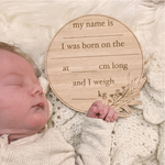 Baby Announcement Plaques - Eucalyptus Design