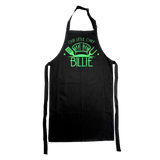 Kids Black Apron Full Length Personalised Little Chef Green