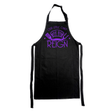 Kids Black Apron Full Length Personalised Little Chef Purple