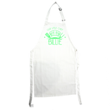 Kids White Apron Full Length Personalised Little Chef Green