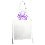 Kids White Apron Full Length Personalised Little Chef Purple