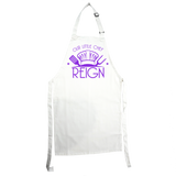 Kids White Apron Full Length Personalised Little Chef Purple
