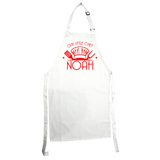 Kids White Apron Full Length Personalised Little Chef Red