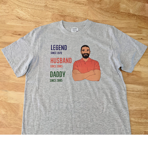 Legend Since.. with Caricature Adult Unisex Shirt