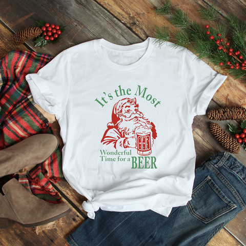 Christmas Shirt - Wonderful Time For A Beer