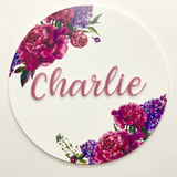 Printed Sign Plaques - Bright Pink and Purple Florals