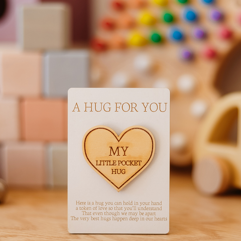 Pocket hug Personalised pocket hug Back to school First day of school First day of Kindergarten First day of prep Hug charm Hug token Love charm Love token Pocket charm Pocket token Little hug envelope token Envelope charm Envelope gift Grandparents gift Mothers day gift Hugs apart Hug from afar Love from afar Always together ]