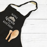 Personalised apron Queen of the apron Mothers day gift Mother's day Housewarming Queen gift Gift for mum Present for mum Present for nan Kitchen apron Black apron Printed apron Queen of the kitchen apron