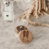 Mini Round Keepsake Box - Angel Wings Design