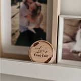 Mini Round Keepsake Box - Feather Design