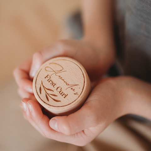 Mini Round Keepsake Box - Leaf Design