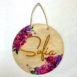 Printed Sign Plaques - Bright Pink and Purple Florals