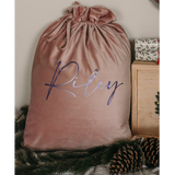 Christmas Velvet Santa Sack with Printed Name