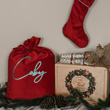Christmas Velvet Santa Sack with Printed Name