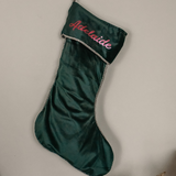 Christmas Velvet Stocking with Printed Name