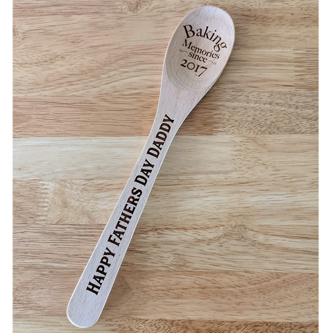 Personalised wooden spoon Baking Memories Father's day gift Happy Father's day Fathers day Mother's Day Mothers day Housewarming gift House warming gift Kitchen utensils Personalised kitchen utensils Engraved gifts Gifts for grandparents 