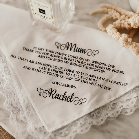 Handkerchief with Lace Border